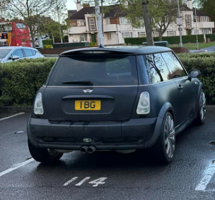 UK Number Plate 1 BG