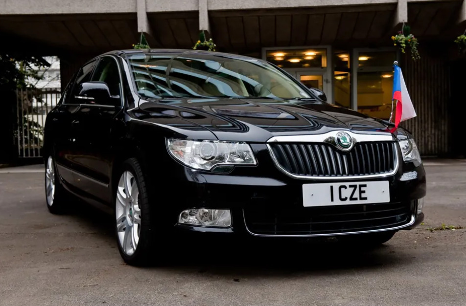 Embassy Diplomatic Flag UK Number Plate of Czechia - 1 CZE