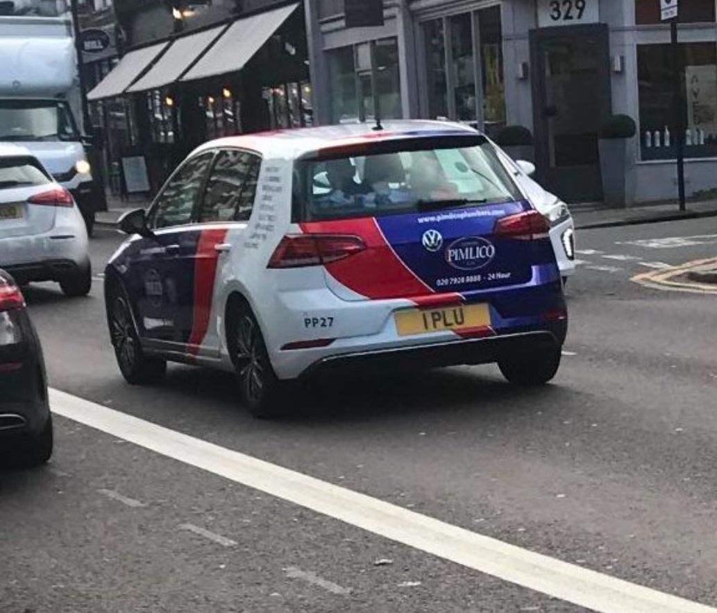 Pimlico Plumbers Number Plate 1 PLU