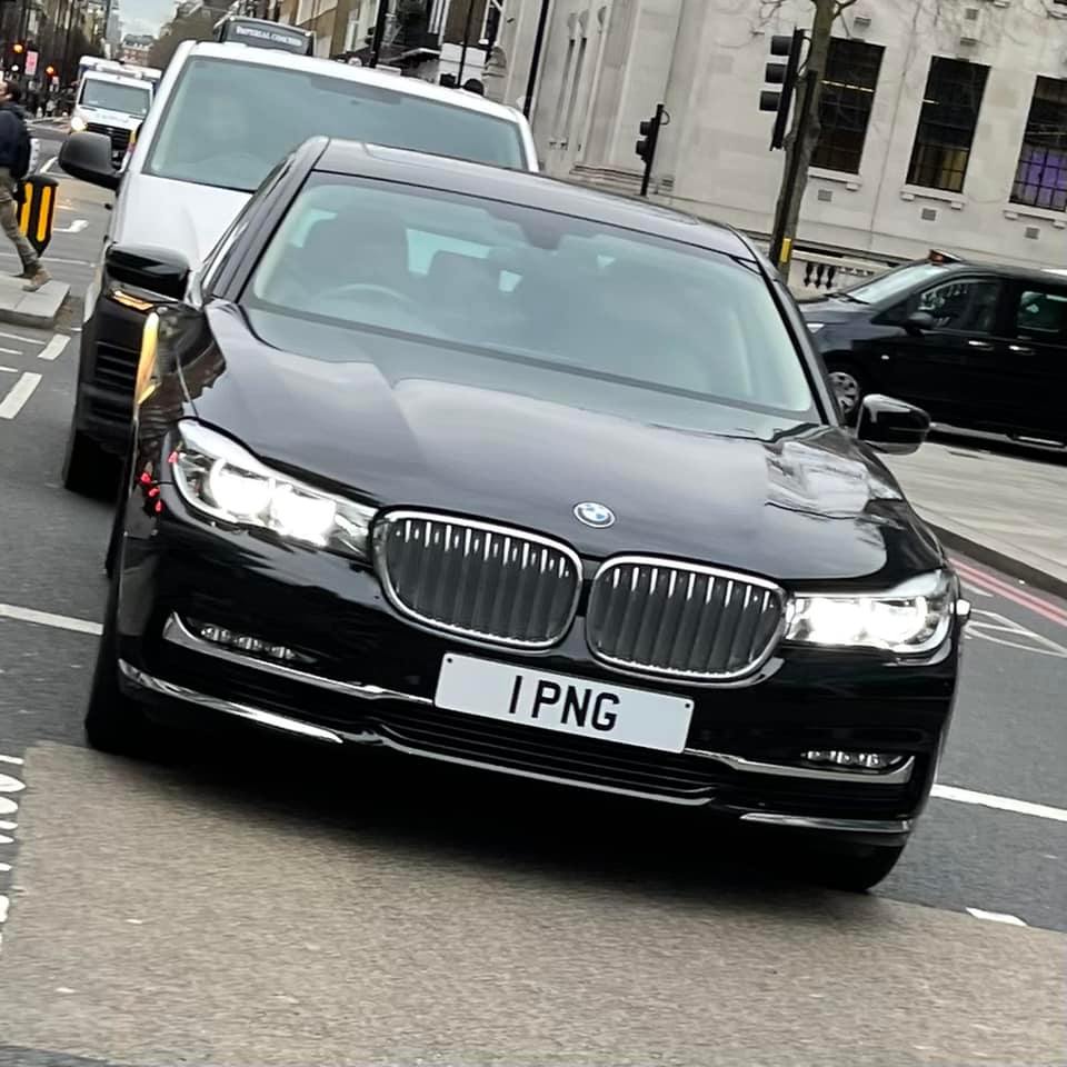 Embassy Diplomatic Flag UK Number Plate of Papua New Guinea - 1 PNG