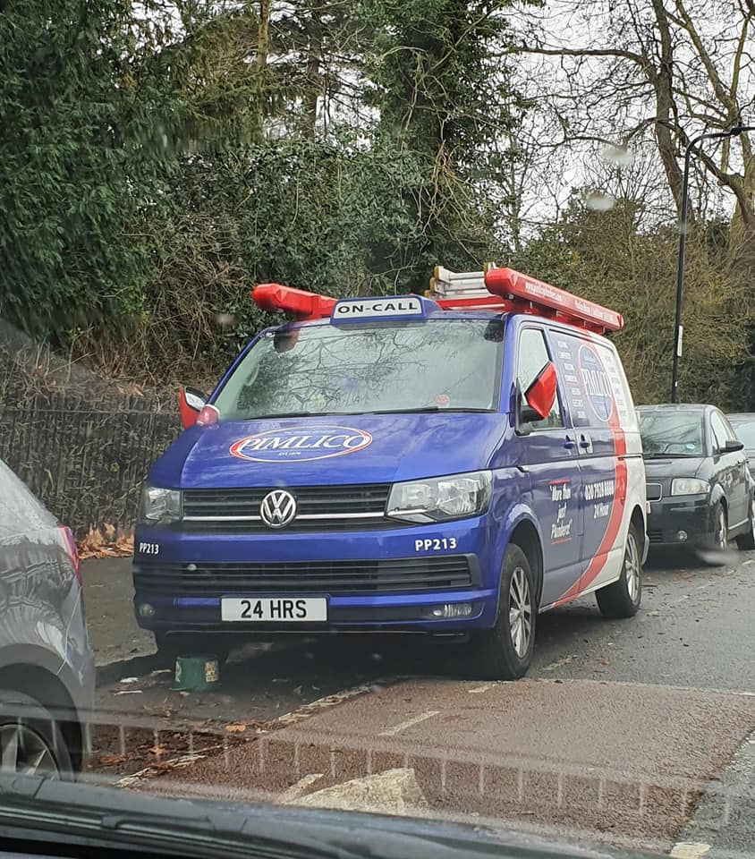 Pimlico Plumbers Number Plate 24 HRS