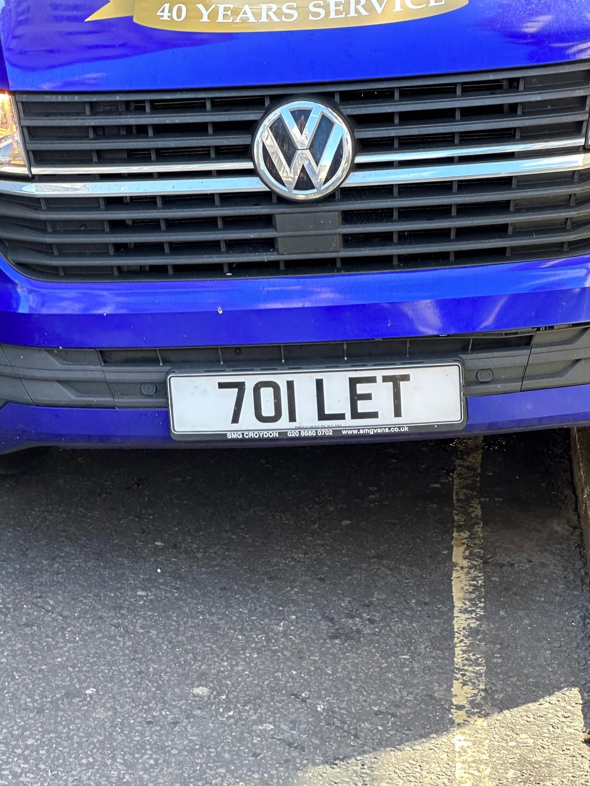 Pimlico Plumbers Number Plate 701 LET