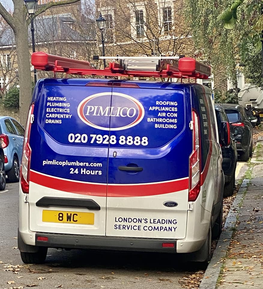 Pimlico Plumbers Number Plate 8 WC
