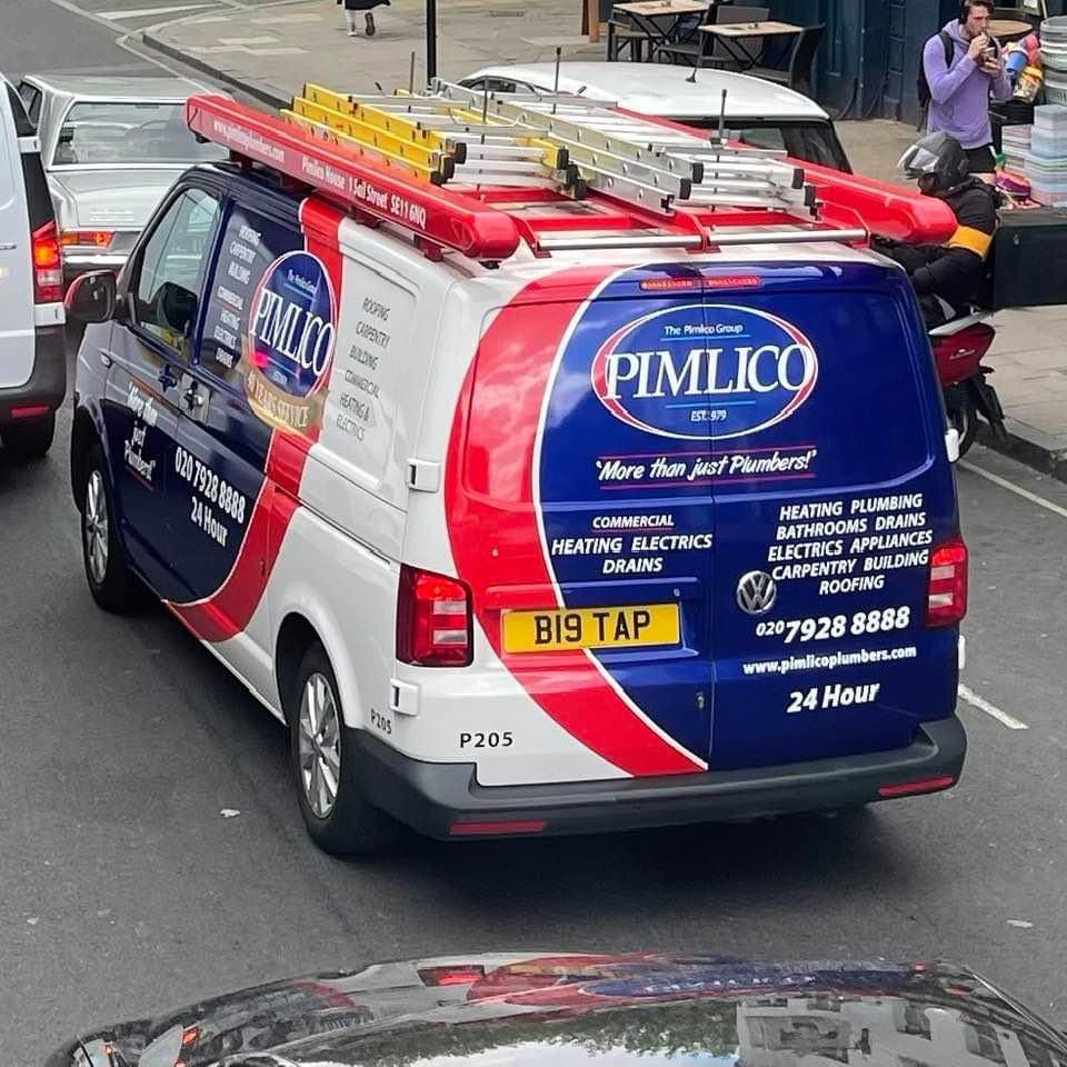 Pimlico Plumbers Number Plate B19 TAP