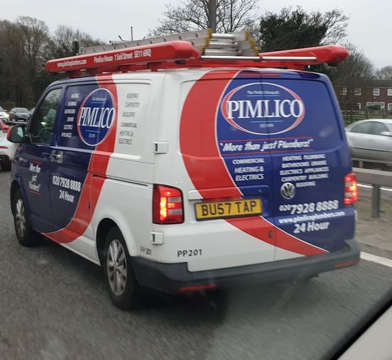 Pimlico Plumbers Number Plate BU57 TAP