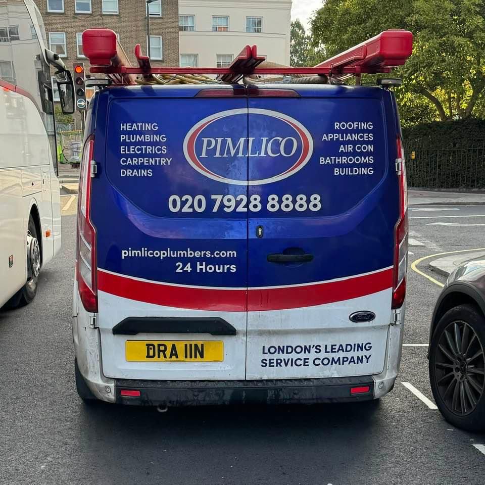 Pimlico Plumbers Number Plate DRA 11N