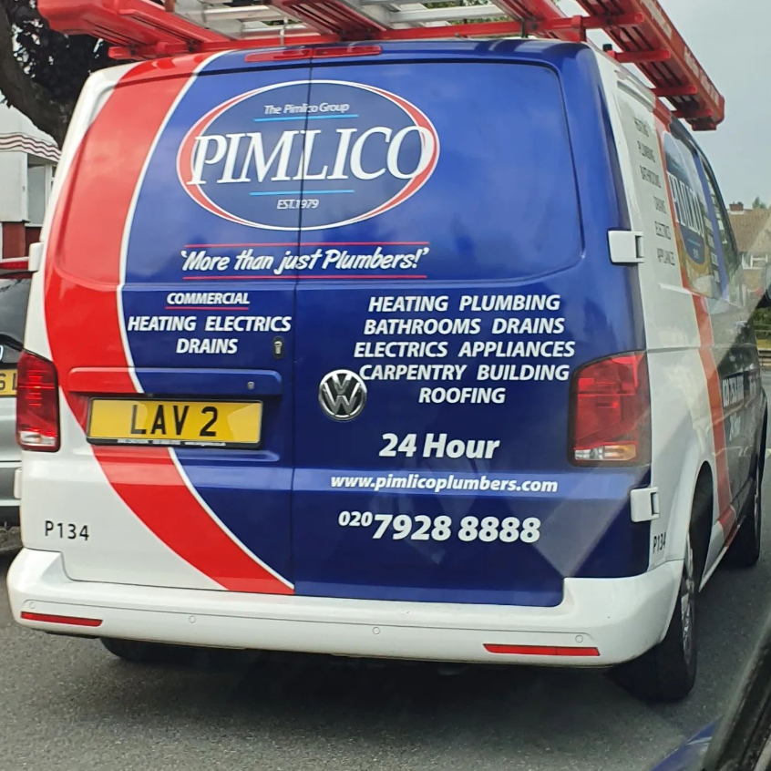 Pimlico Plumbers Number Plate LAV 2