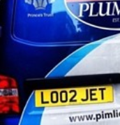 Pimlico Plumbers Number Plate LO02 JET