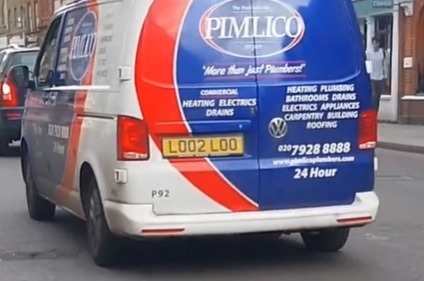 Pimlico Plumbers Number Plate LO02 LOO