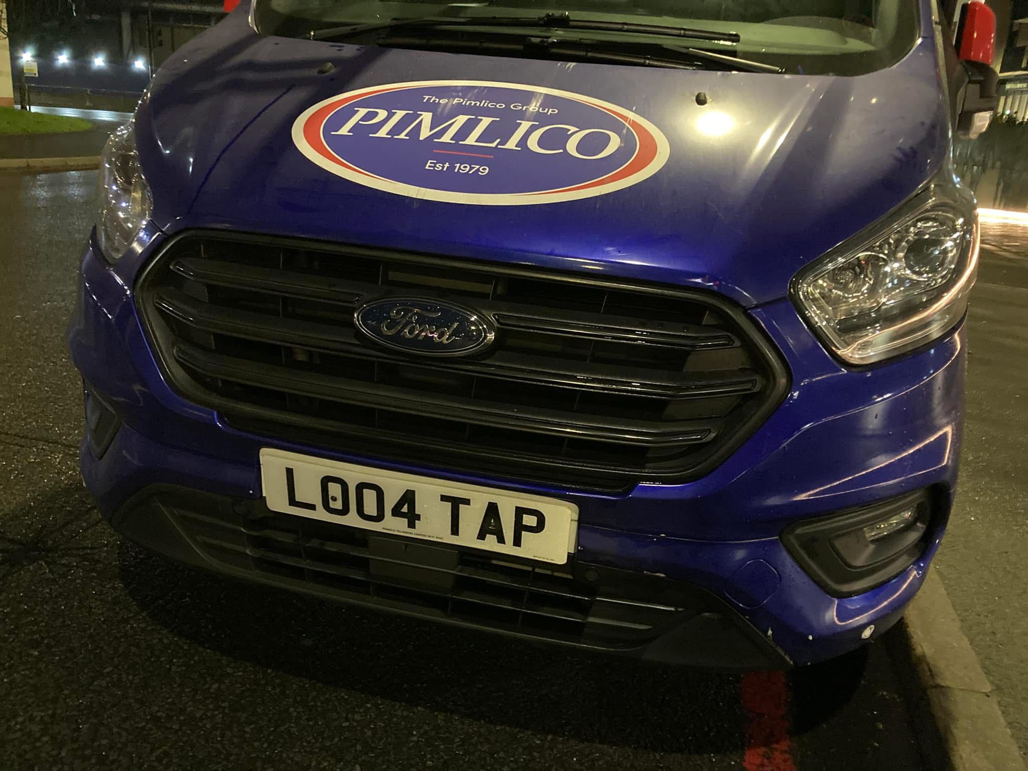 Pimlico Plumbers Number Plate LO04 TAP