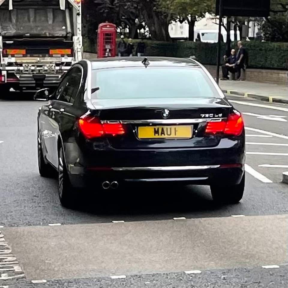 Embassy Diplomatic Flag UK Number Plate of Mauritius - MAU 1