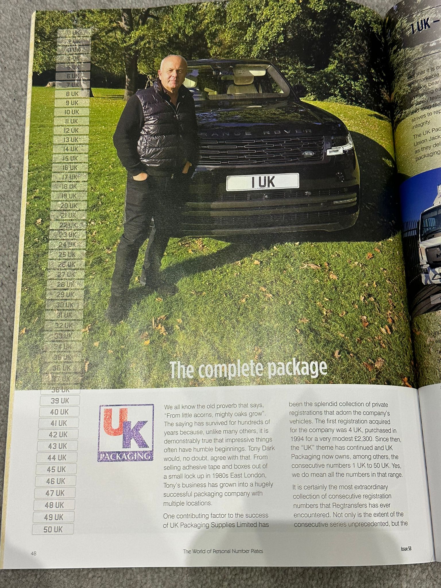 Number Plate UK Packaging PLC Issue 58 Regtransfers Magazine