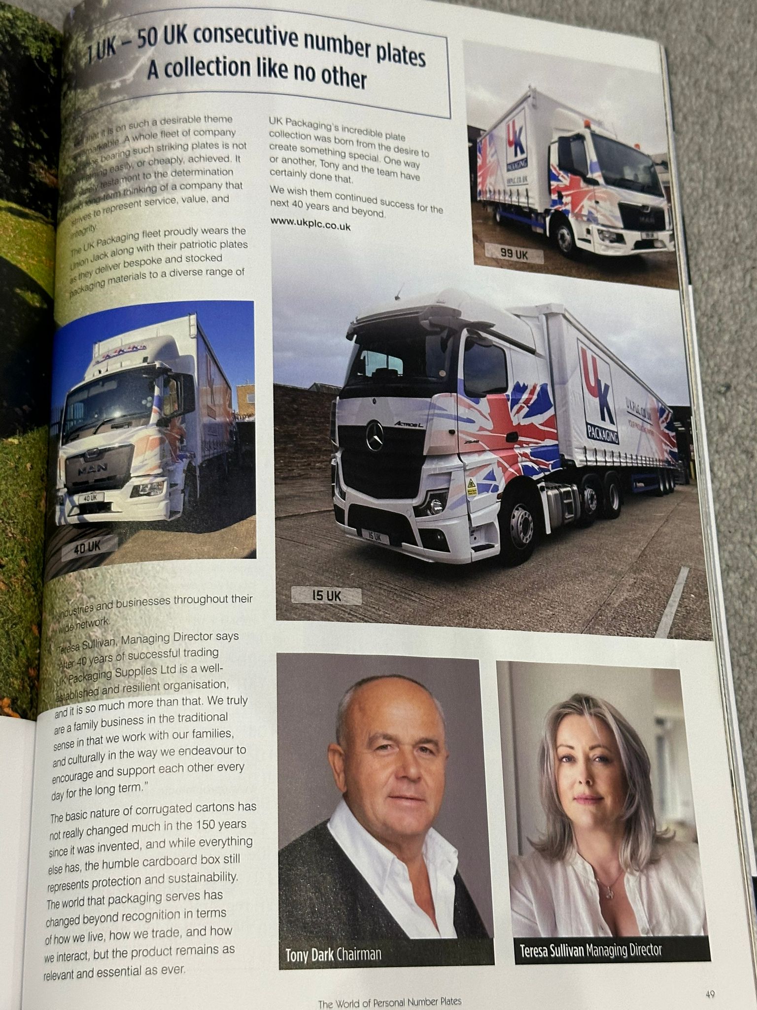 Number Plate UK Packaging PLC Issue 58 Regtransfers Magazine