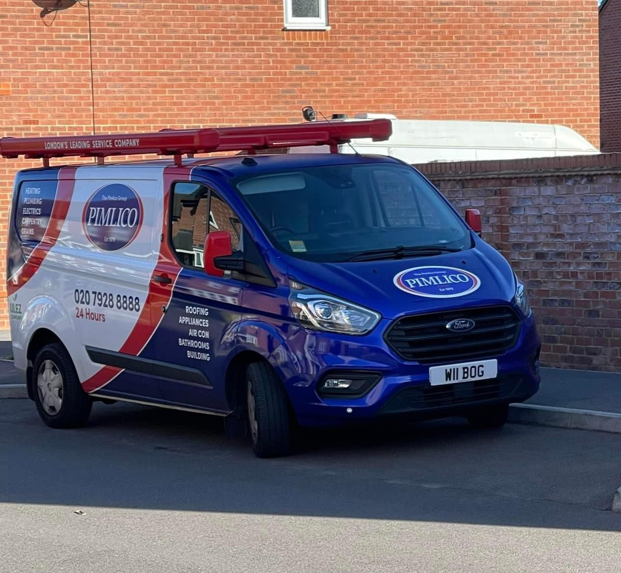 Pimlico Plumbers Number Plate W11 BOG