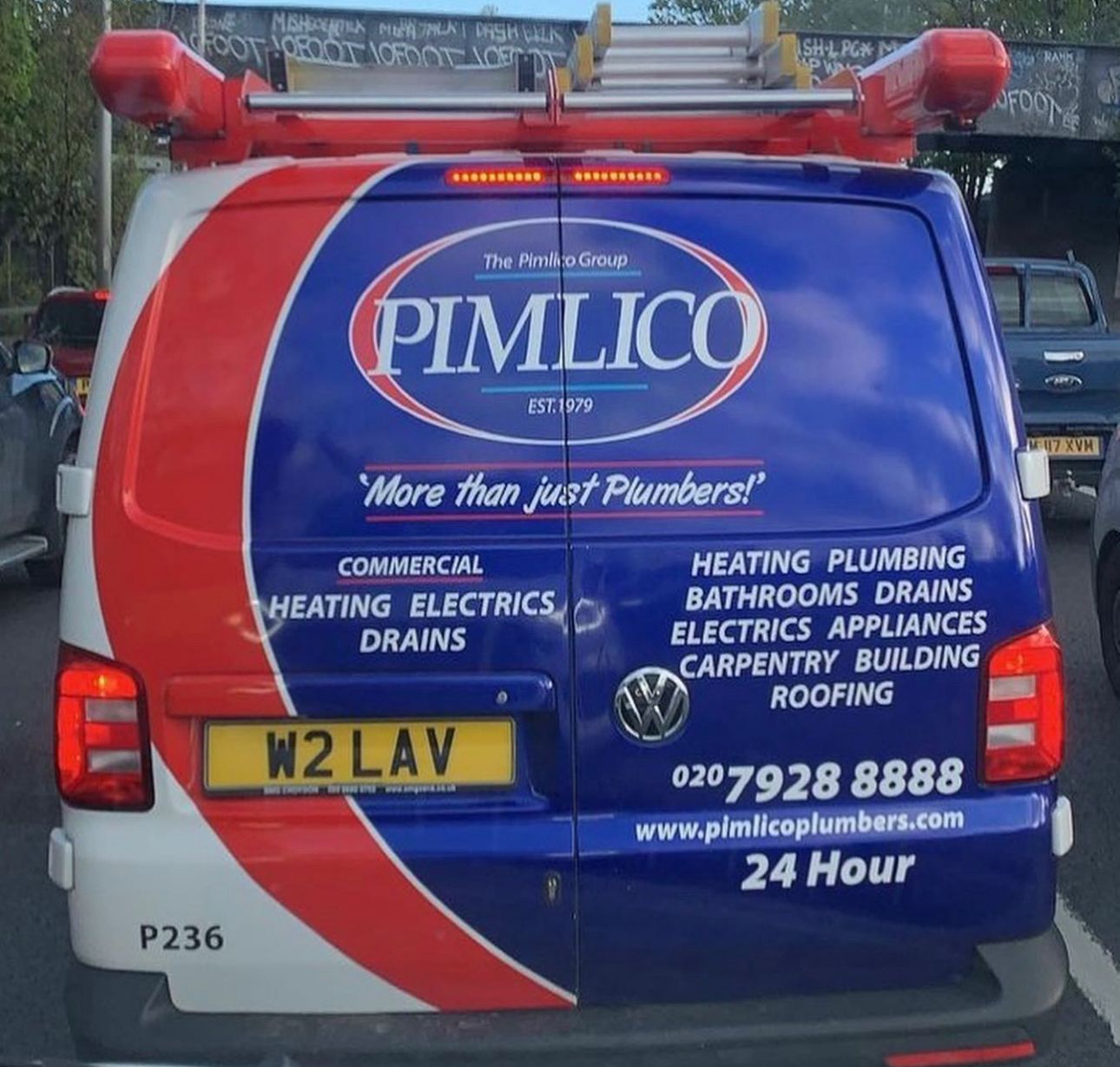 Pimlico Plumbers Number Plate W2 LAV
