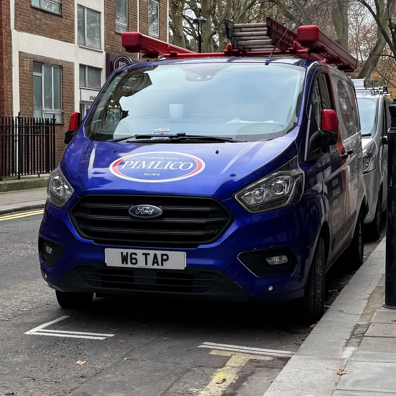 Pimlico Plumbers Number Plate W6 TAP