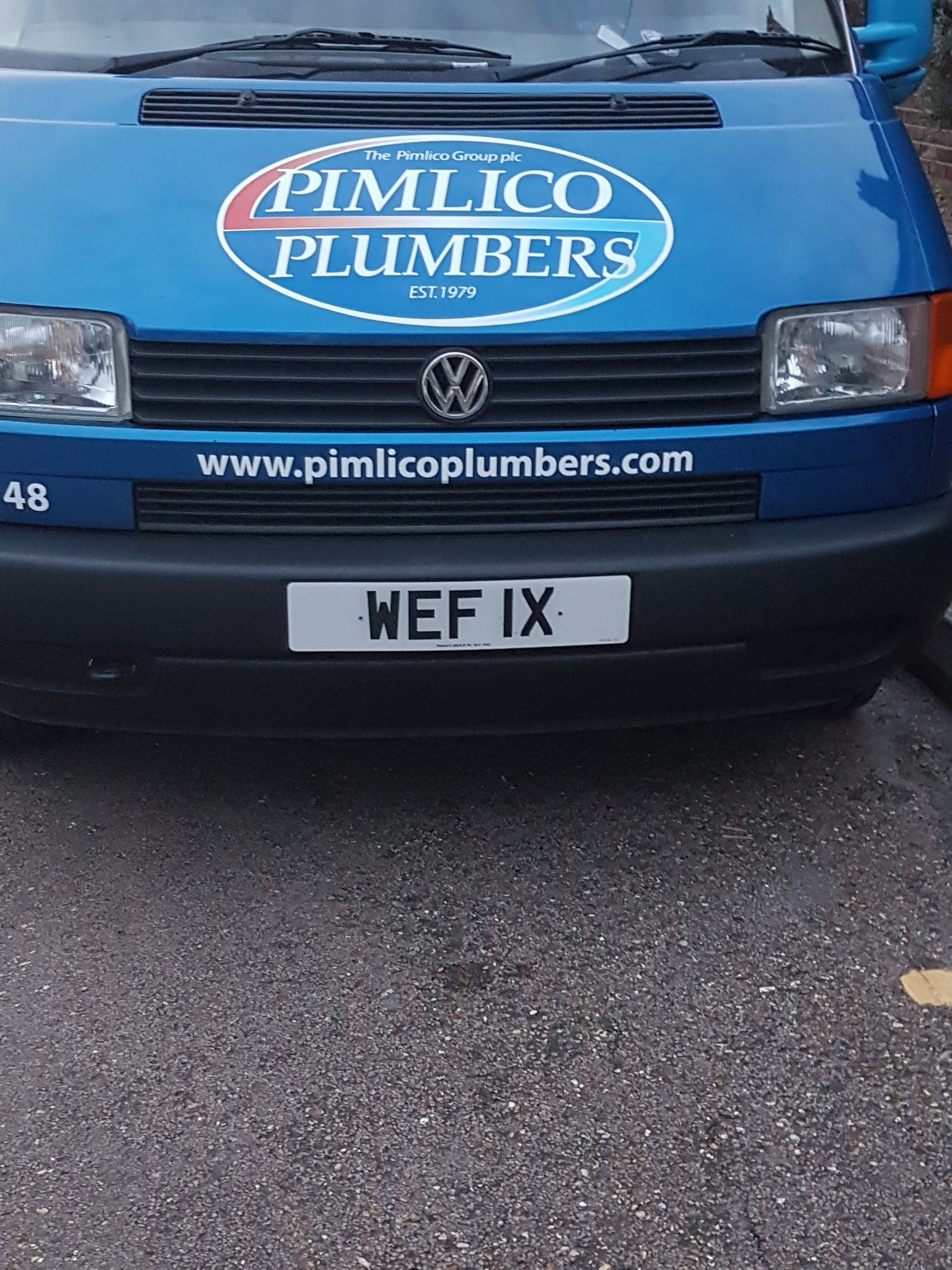 Pimlico Plumbers Number Plate WEF 1X